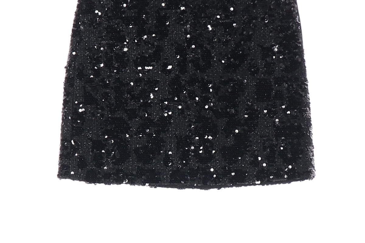 럭키슈에뜨 24FW 스팽글 미니 스커트 치마 블랙 상세 이미지 4