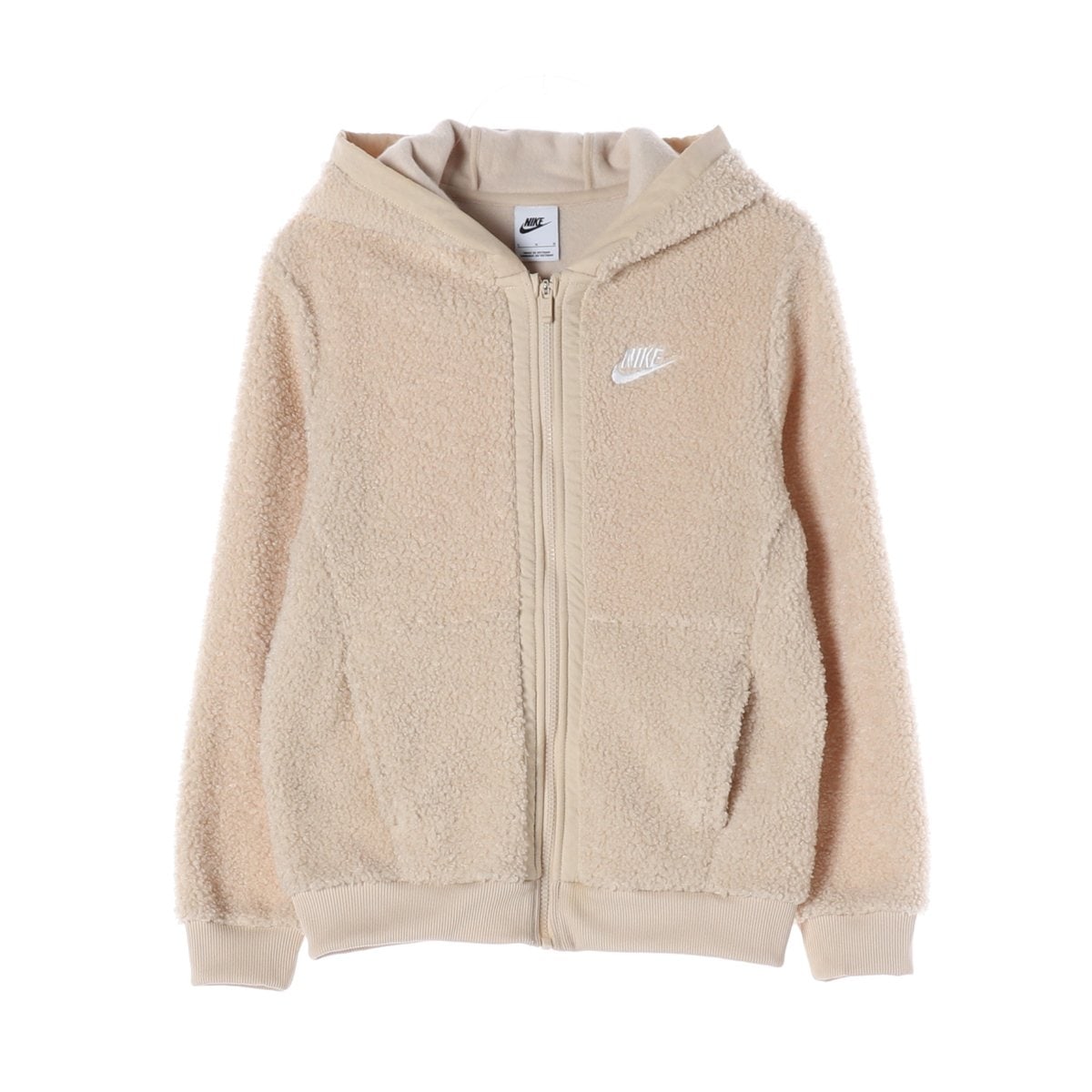 나이키 키즈 24FW 플리스 뽀글이 후드 집업 재킷 베이지  이미지 1
