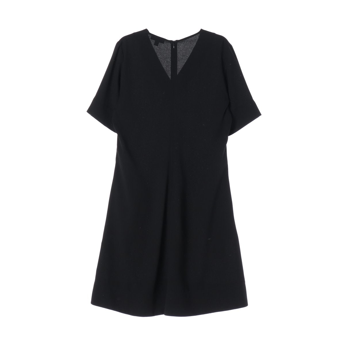 코스 브이넥 반팔 미니 플레어 원피스 블랙  이미지 2