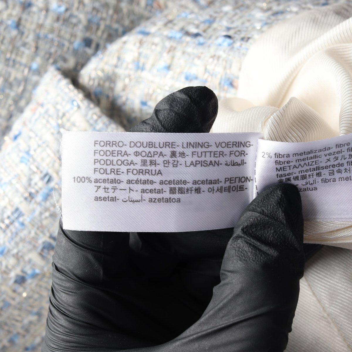 자라 트위드 자켓 라운드 숏 재킷 스카이블루 S 상세 이미지 6