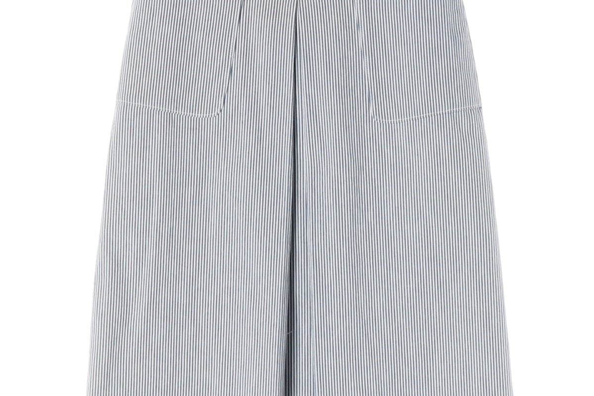 시엔느 포켓 스트라이프 롱 스커트 치마 스카이블루 S 이미지 4