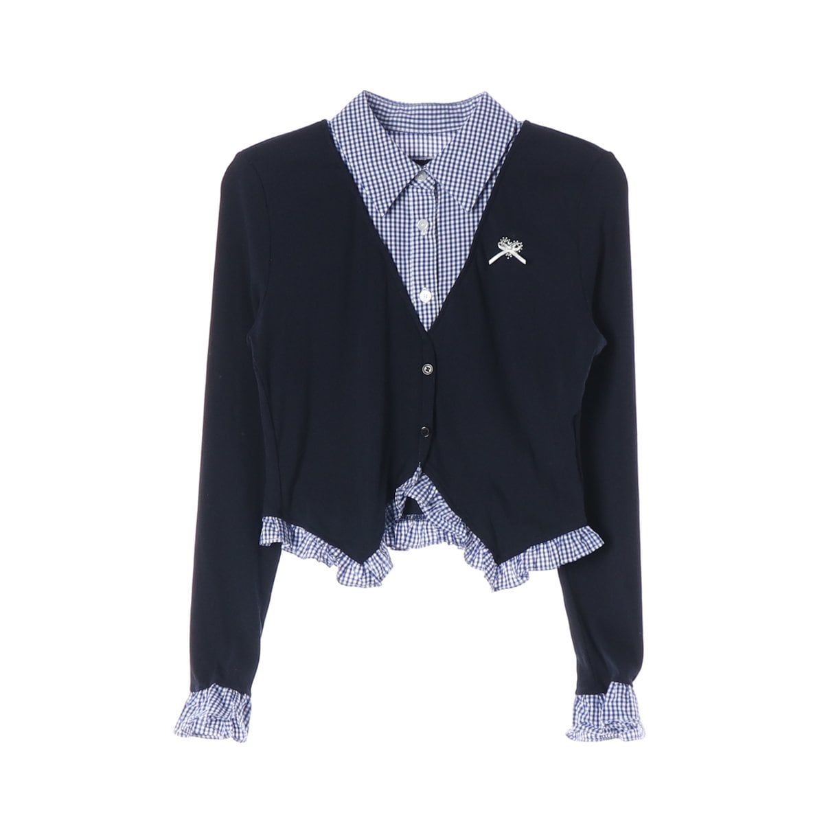 쎄무아듀 Cest_Flair fake two-piece top 레이어드 셔츠 M 상세 이미지 1