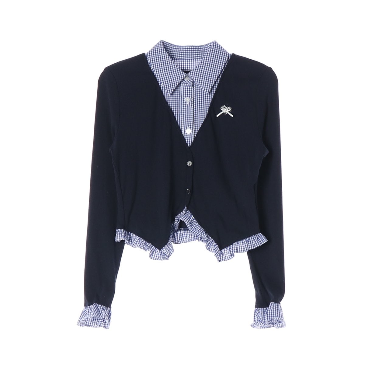 쎄무아듀 Cest_Flair fake two-piece top 레이어드 셔츠 M 이미지 1