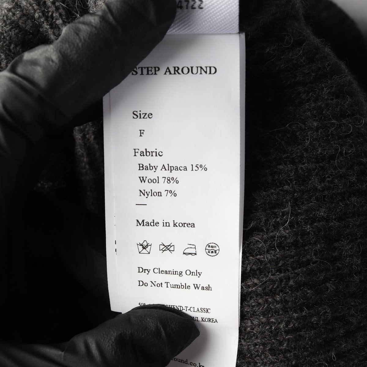 스텝어라운드 울 알파카 랩 니트 가디건 차콜  이미지 6