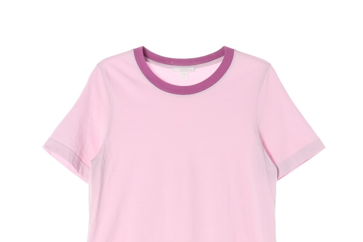 코스 배색 라운드넥 코튼 반팔 티셔츠 이미지 3