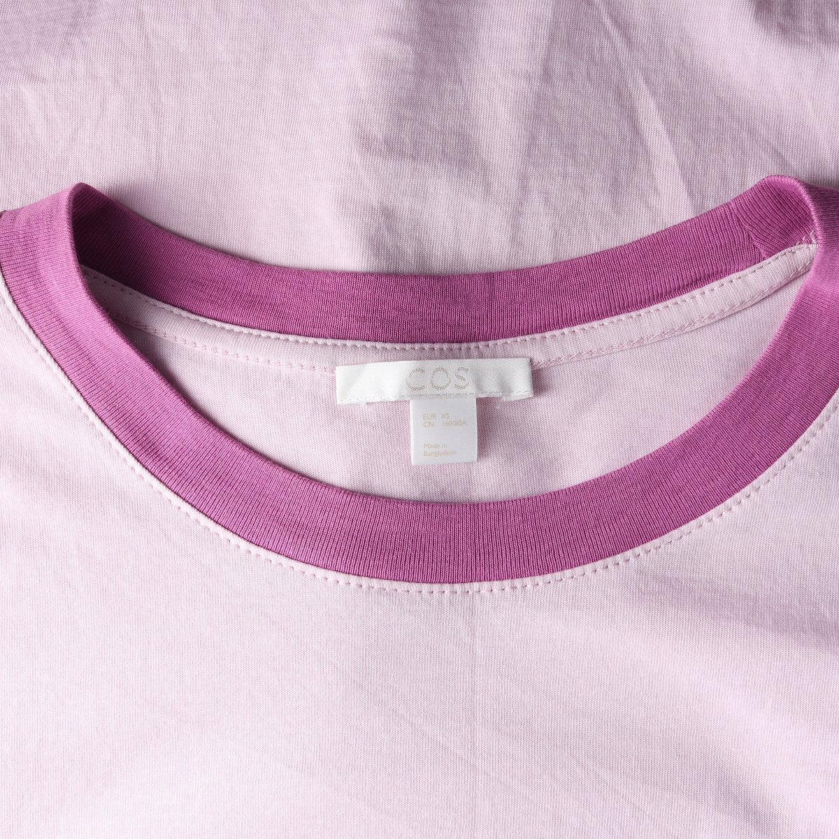 코스 배색 라운드넥 코튼 반팔 티셔츠 이미지 5