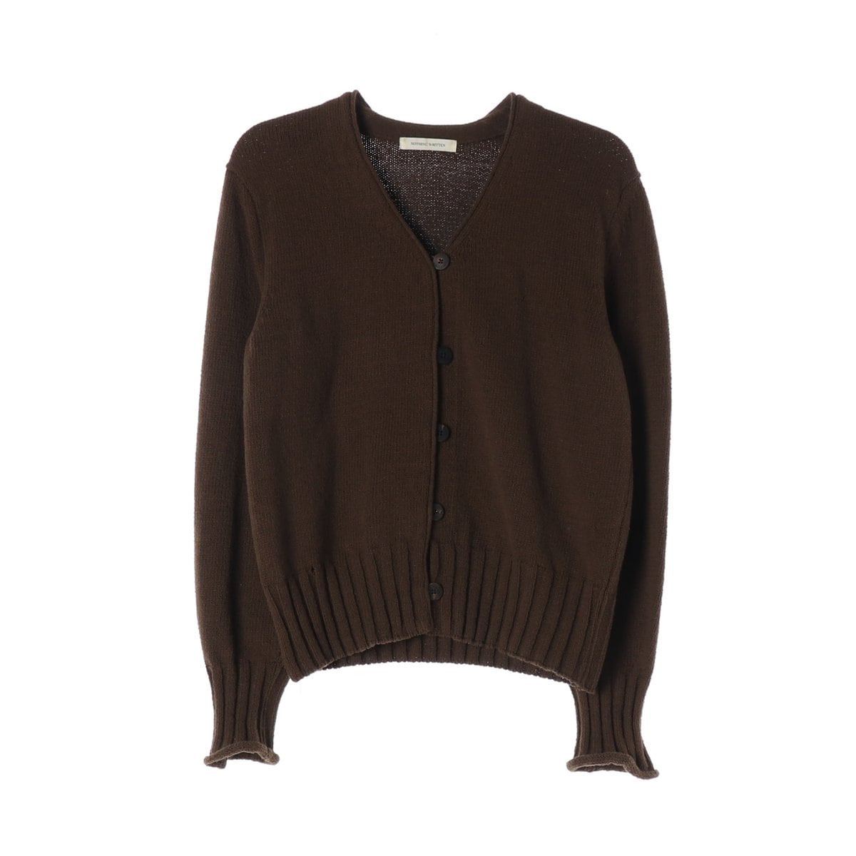 낫띵리튼 코튼 브이넥 가디건 브라운  상세 이미지 1