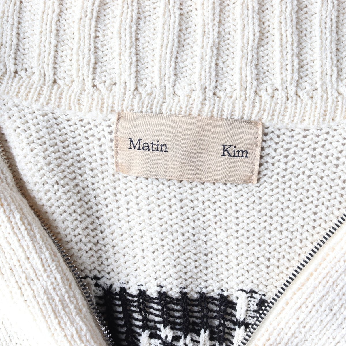 마뗑킴 22FW 스펠 포인트 니트 베스트 집업 조끼 가디건 아이보리 이미지 5