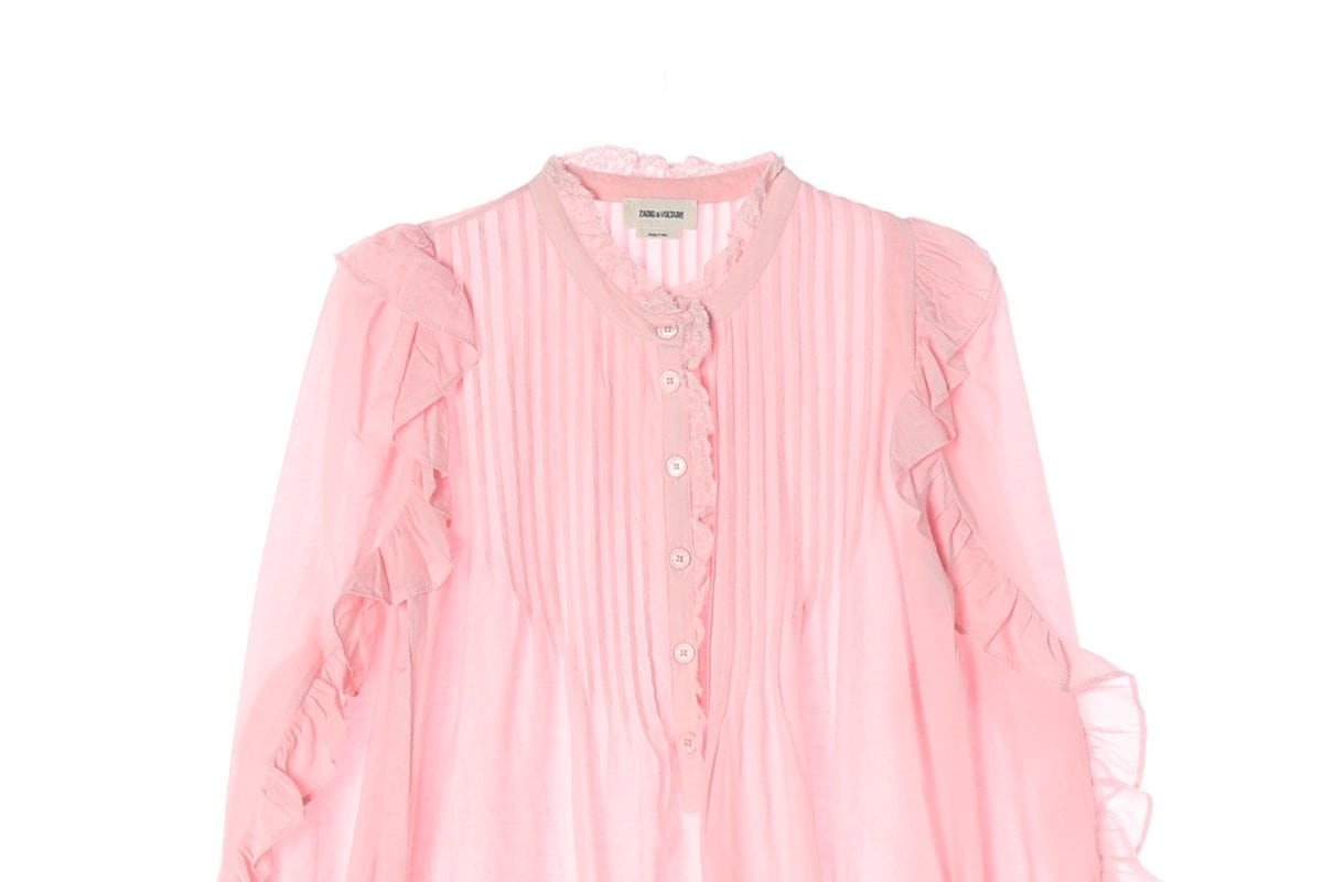 쟈딕앤볼테르 티미 톰보이 러플 셔츠 블라우스 핑크 S 상세 이미지 3