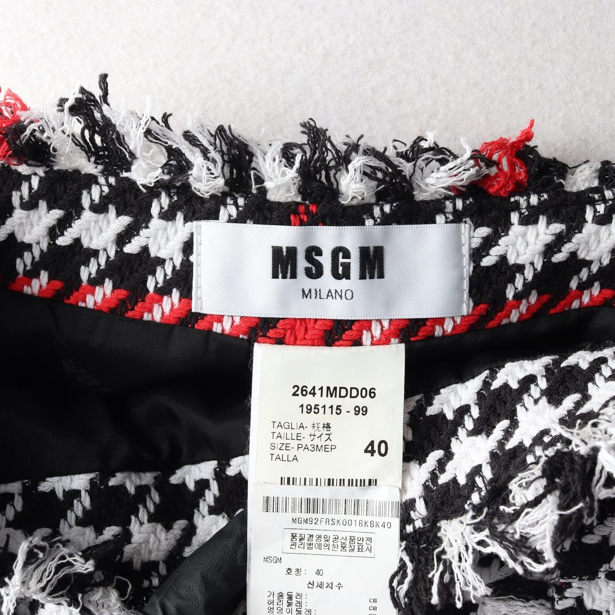 MSGM 엠에스지엠 체크 포켓 트위드 니트 스커트 치마  상세 이미지 5
