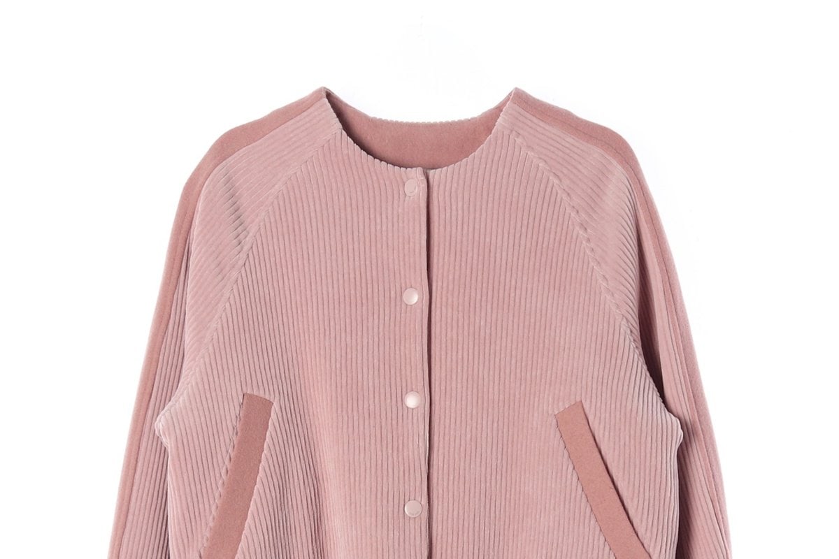 앤유 23FW 벨벳 코듀로이 블루종 점퍼 재킷 핑크 이미지 3