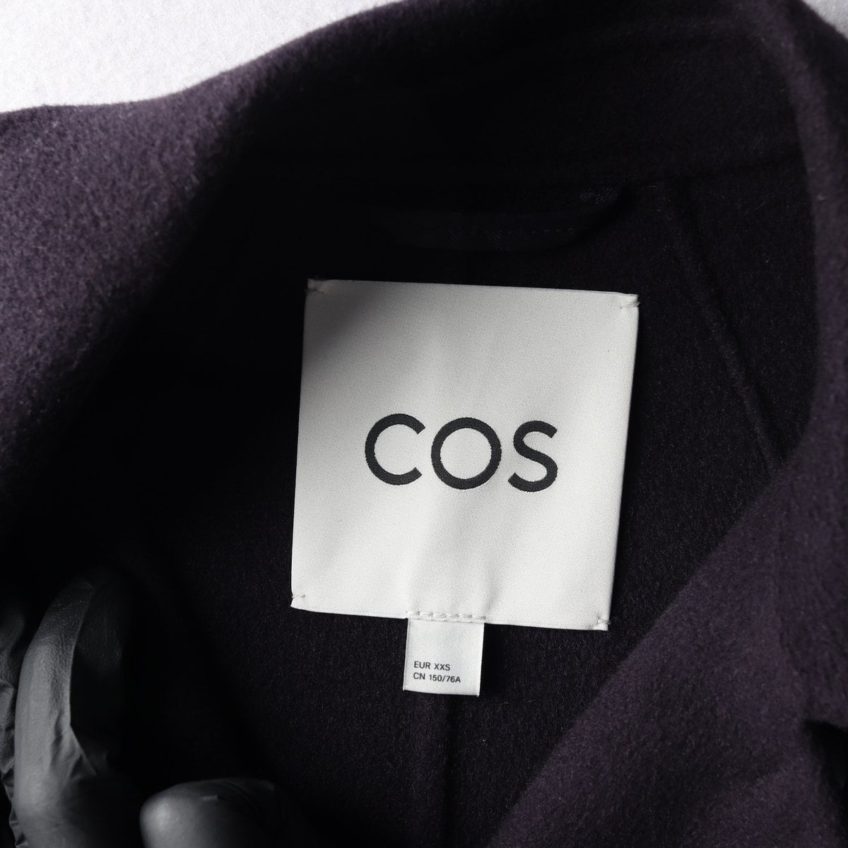 코스 울60% 싱글 카라 숏 코트 재킷 자켓 딥퍼플 XXS 상세 이미지 5