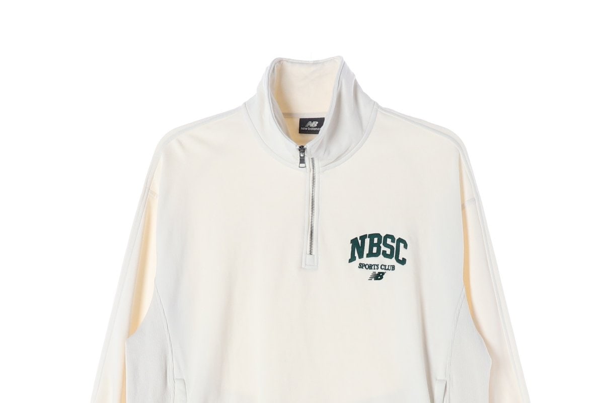 뉴발란스 하프집업 카라 맨투맨 스웨트셔츠 NBSC 크림 XL 이미지 3