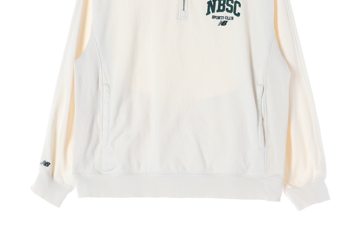뉴발란스 하프집업 카라 맨투맨 스웨트셔츠 NBSC 크림 XL 이미지 4