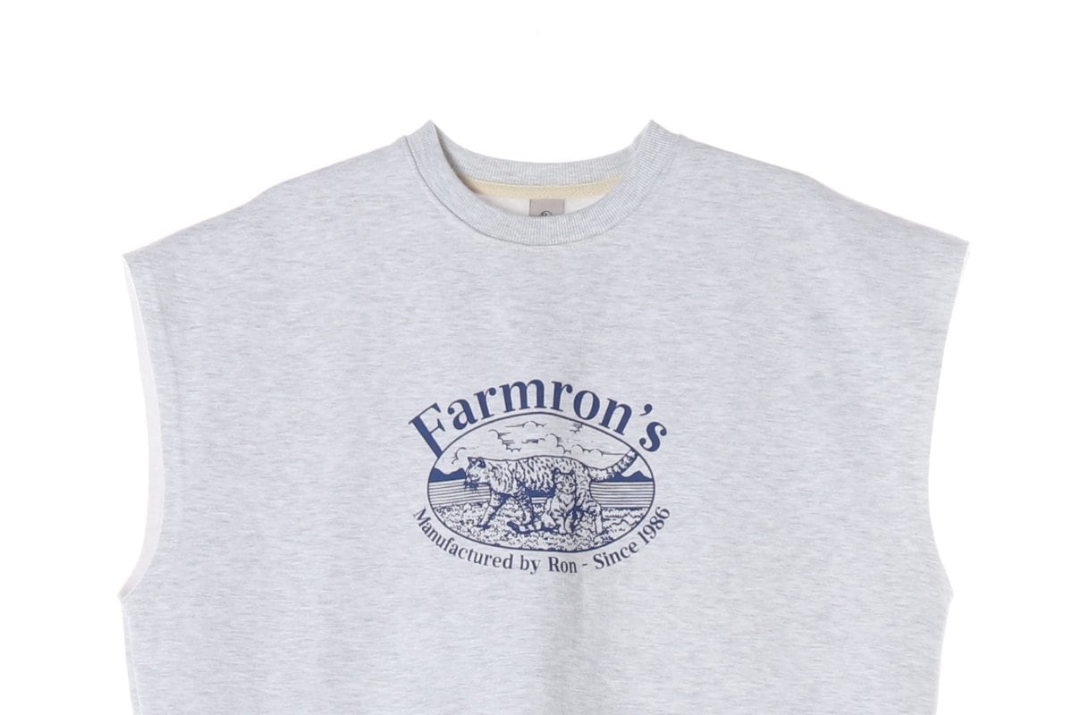 론론 Farmron's  슬리브리스 스웨트셔츠 맨투맨 화이트 오트밀  상세 이미지 3