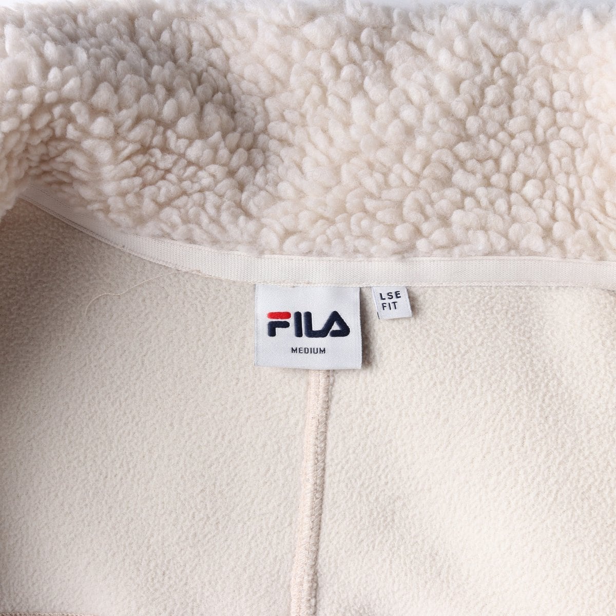 FILA 휠라 필라 뽀글리 셰르파 플리스 집업 재킷 라이트베이지 M 상세 이미지 6