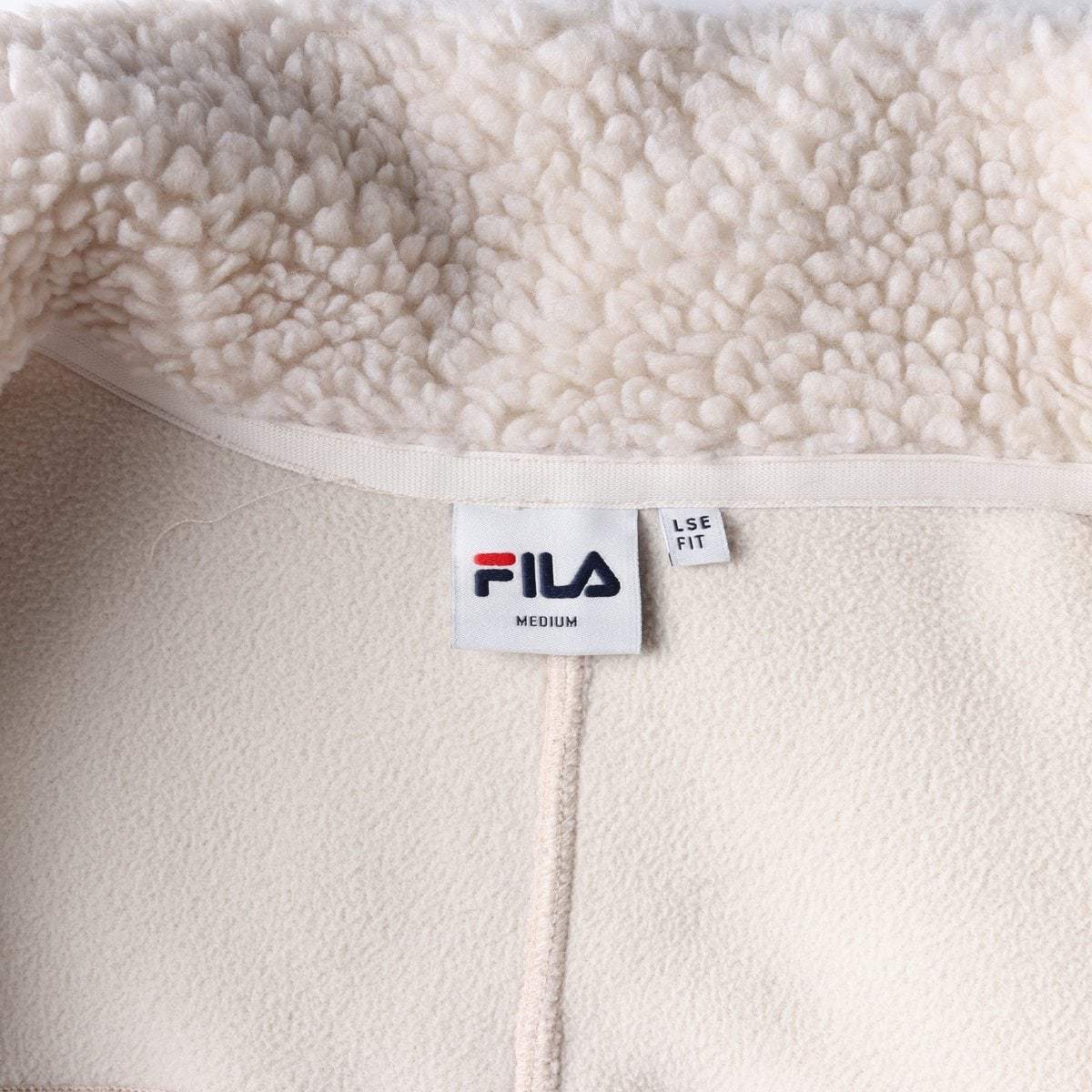 FILA 휠라 필라 뽀글리 셰르파 플리스 집업 재킷 라이트베이지 M 이미지 6