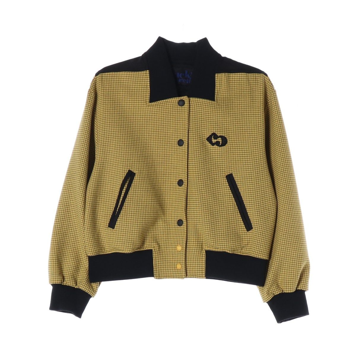 럭키슈에뜨 23FW 체크 블루종 점퍼 블랙 옐로우  이미지 1