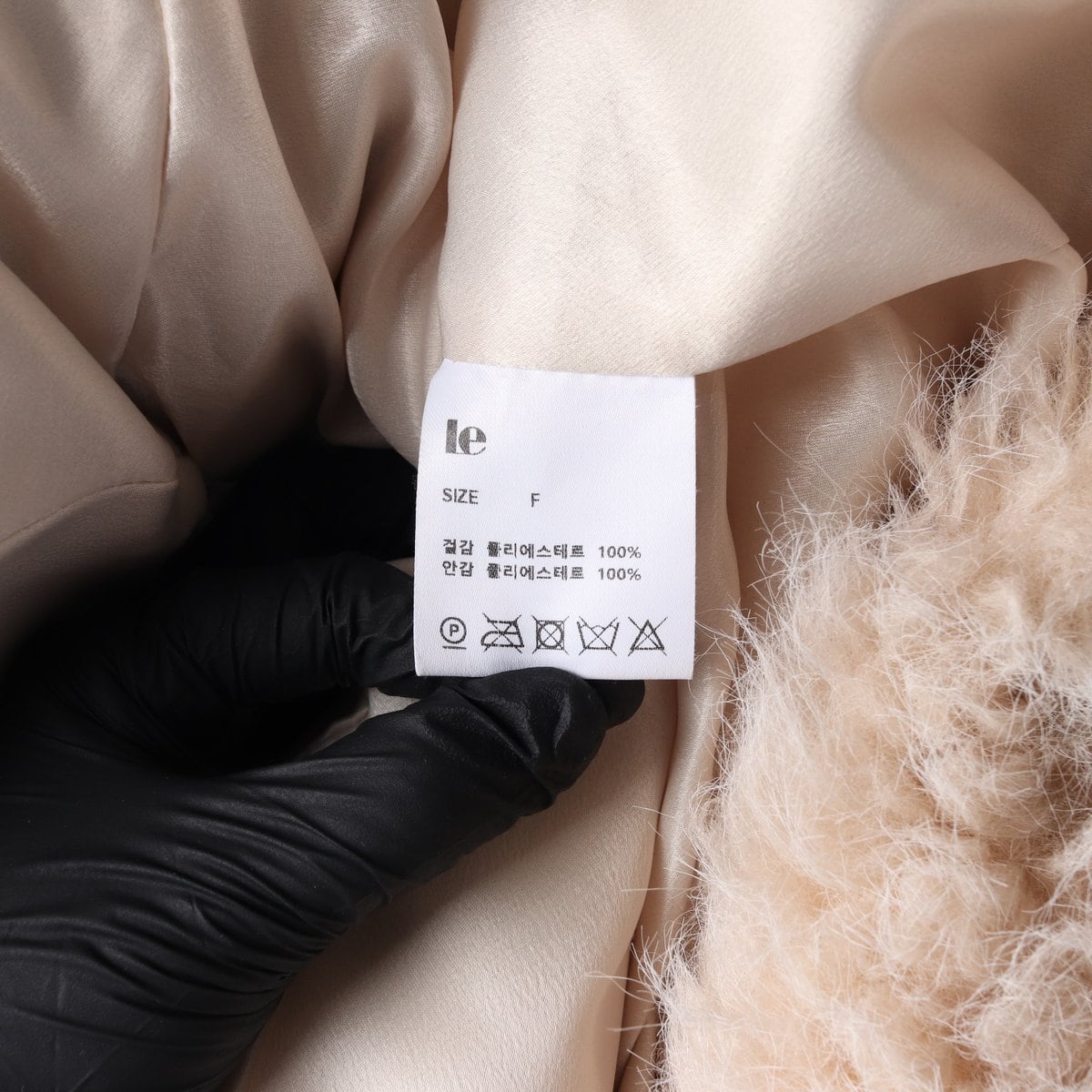 Le 르 24FW 빈티지 퍼 하프 코트 재킷 베이지 상세 이미지 7
