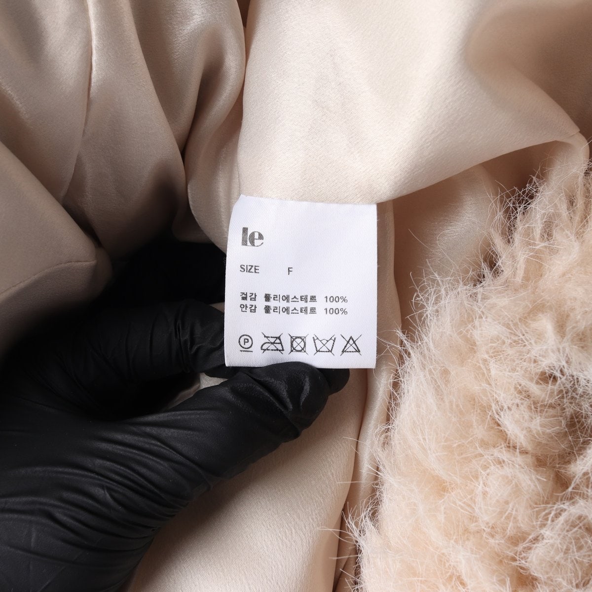 Le 르 24FW 빈티지 퍼 하프 코트 재킷 베이지 이미지 7