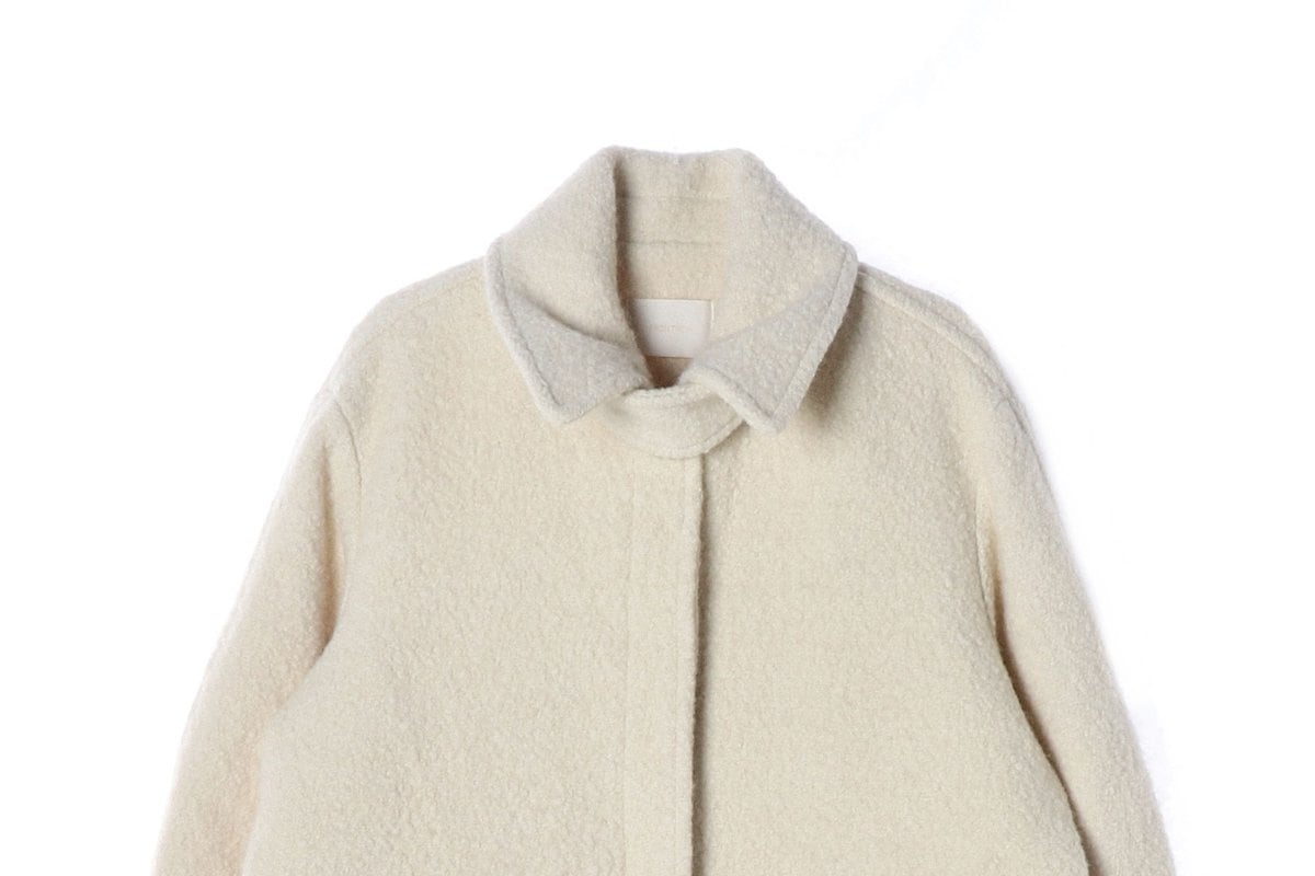 프론트로우 23FW 울블렌드 발마칸 부클 하프 코트 아이보리 M 상세 이미지 3