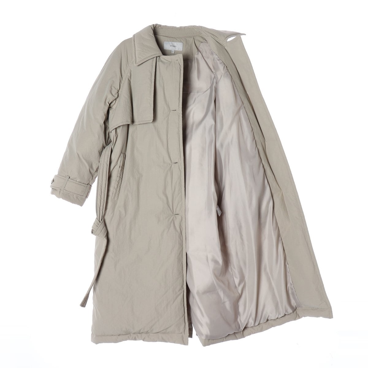온앤온 트렌치 롱 구스 다운 패딩 재킷 라이트베이지  S 상세 이미지 2