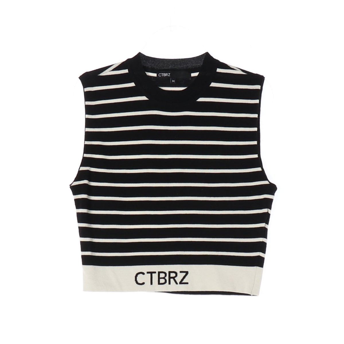 시티브리즈 22FW 스트라이프 패턴 크롭 니트 슬리브리스 상세 이미지 1