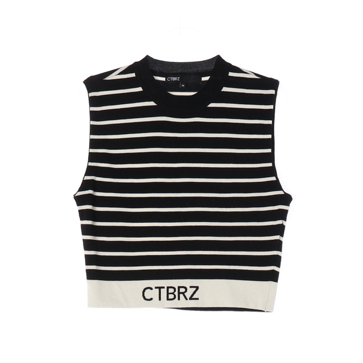 시티브리즈 22FW 스트라이프 패턴 크롭 니트 슬리브리스 이미지 1