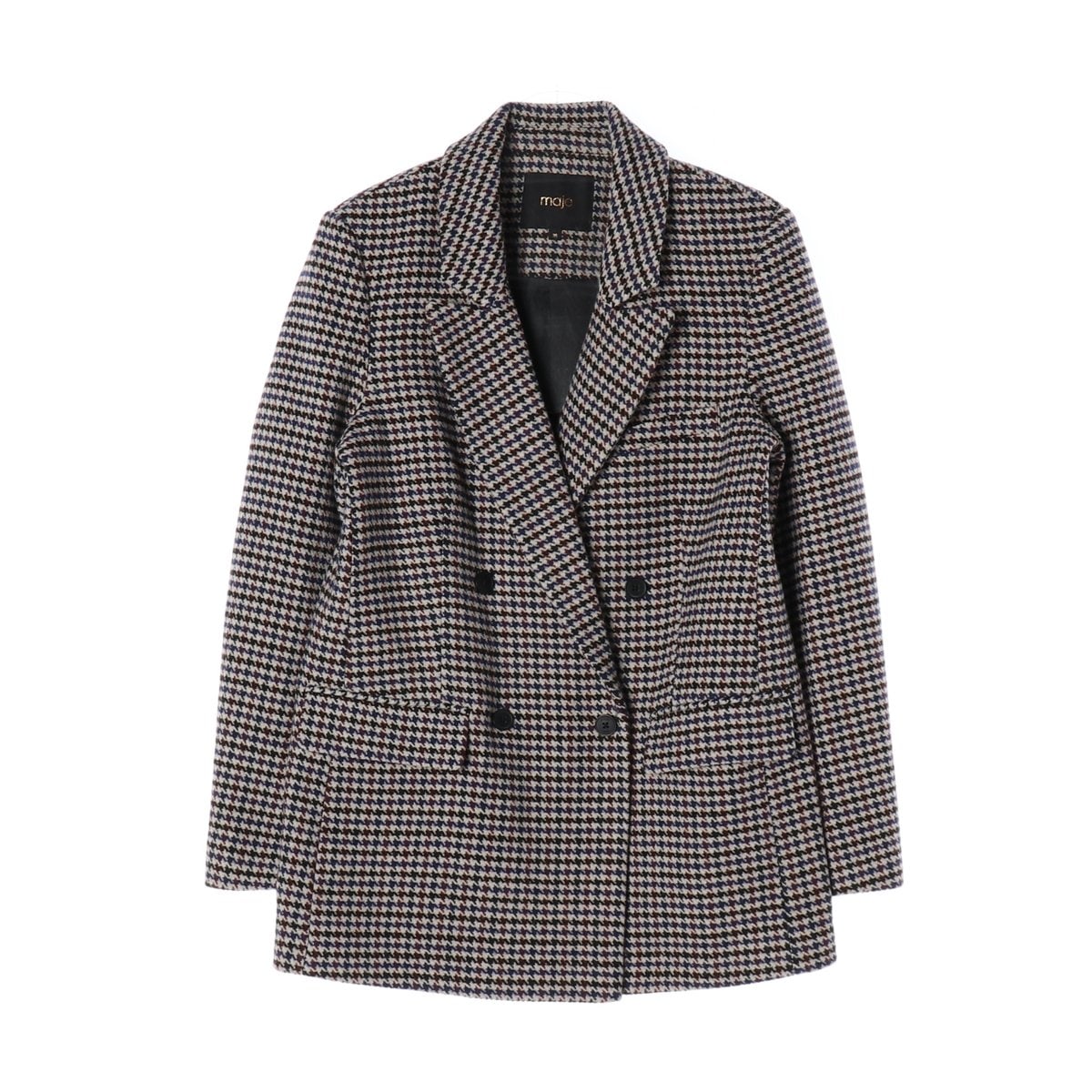 마쥬 울 체크 더블버튼 모직 자켓 재킷 이미지 1