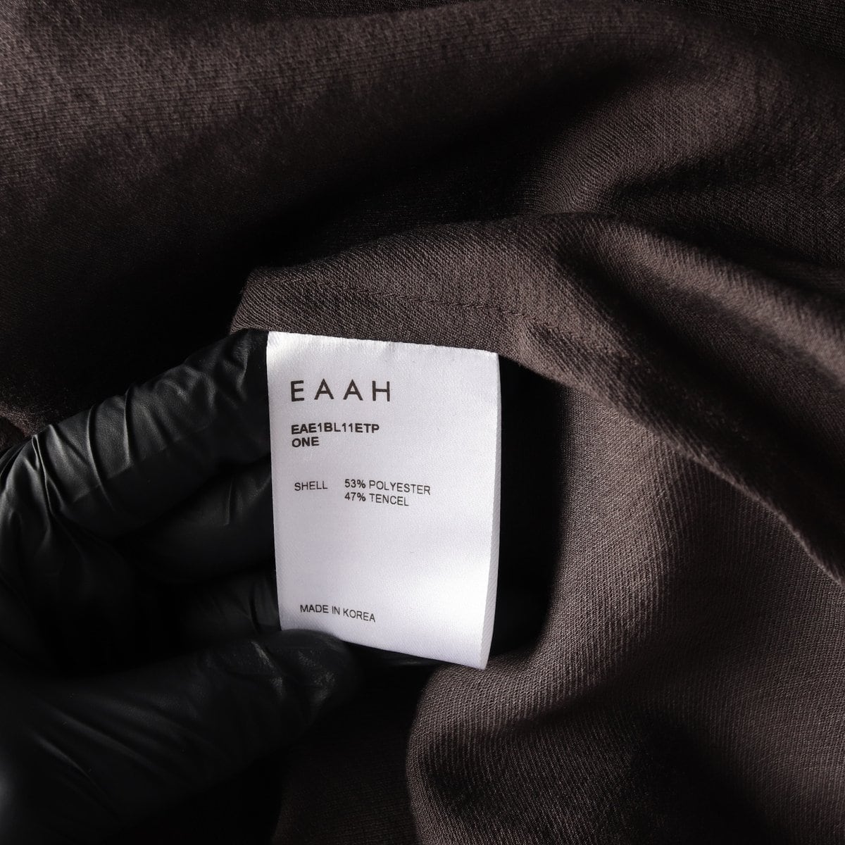 이아 EAAH 타이 쉬어링 텐셀 셔츠 블라우스 토프 브라운  상세 이미지 4