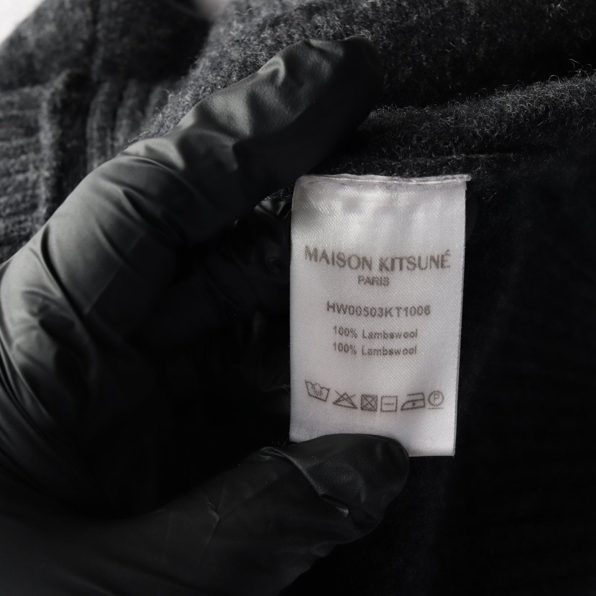 메종키츠네 23FW 베이비 폭스 패치 램스울 가디건 차콜 이미지 4