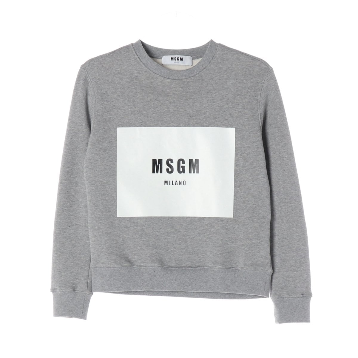 MSGM 엠에스지엠 스퀘어 로고 프린팅 기모 맨투맨 스웨트셔츠 그레이 XS 상세 이미지 1