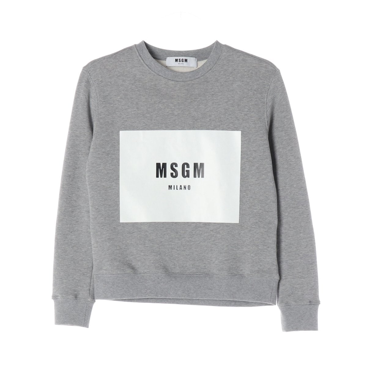 MSGM 엠에스지엠 스퀘어 로고 프린팅 기모 맨투맨 스웨트셔츠 그레이 XS 이미지 1