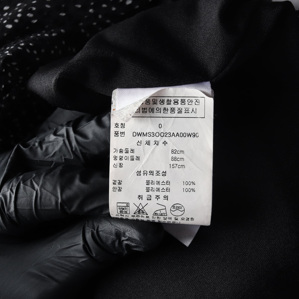 도나 카란  롱 슬리브 패턴 쉬폰 롱 원피스 블랙  상세 이미지 4