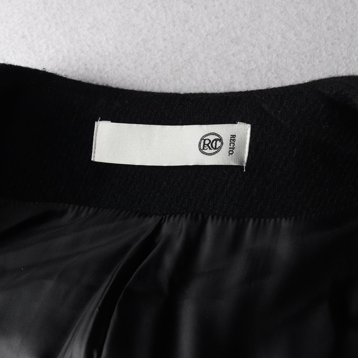렉토 20FW 스트럭처 울 롱 코트 브이넥 블랙 F 상세 이미지 4