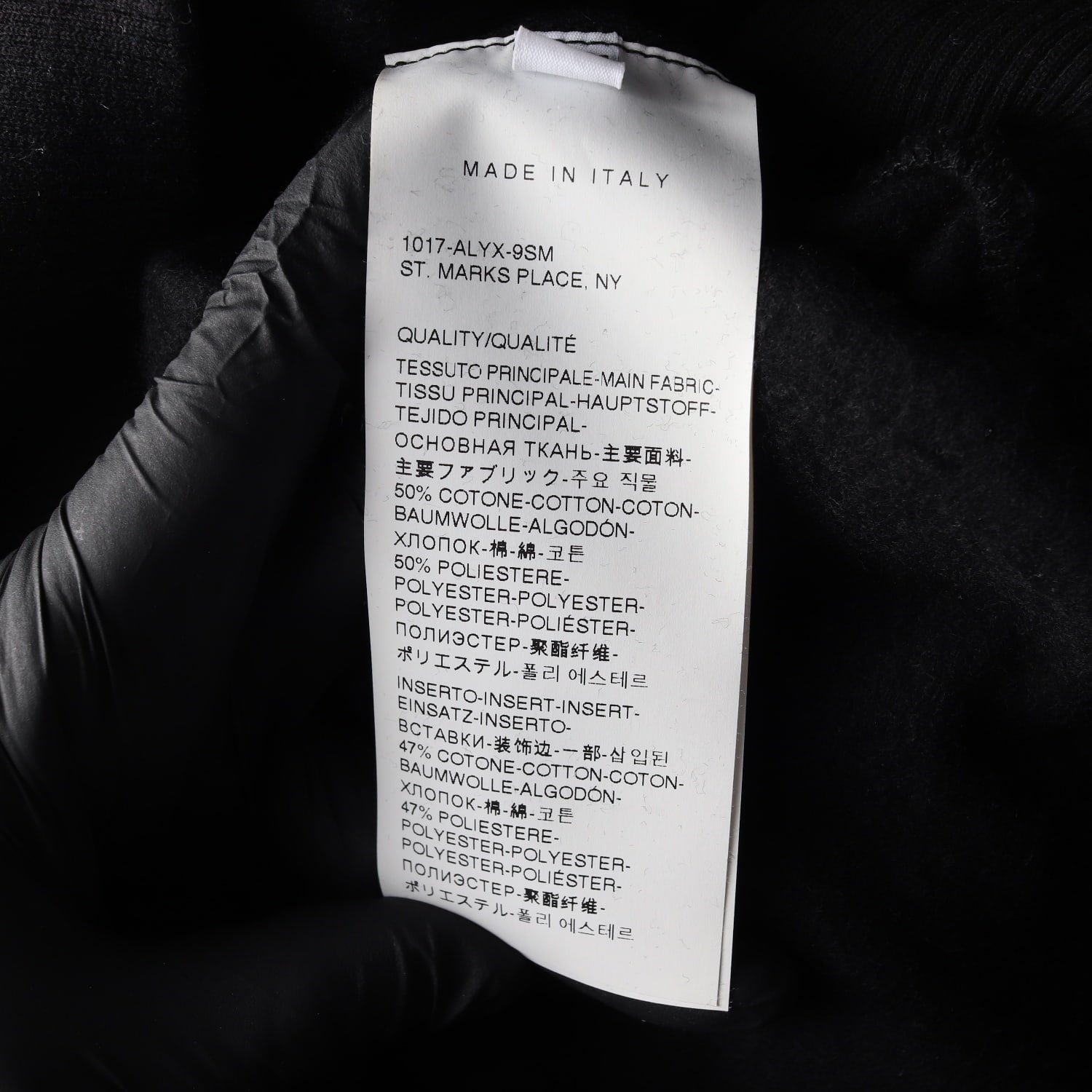 1017 알릭스 9SM 크롭 후드티 후디 블랙 이미지 4