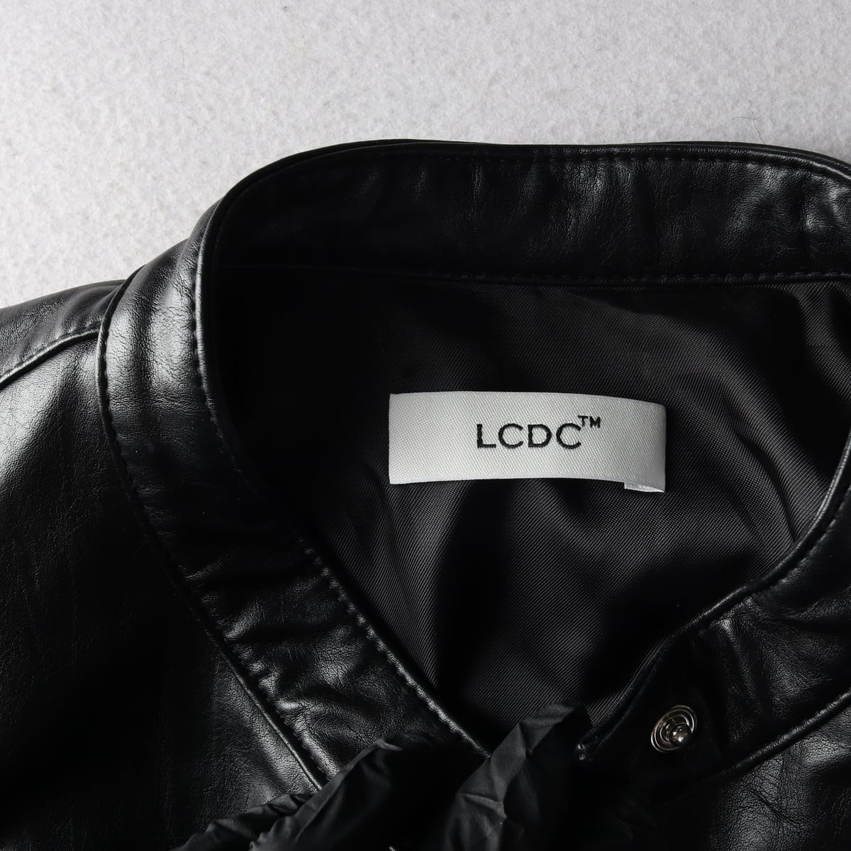 엘씨디씨 티엠 LCDC 23FW 크롭 레더 재킷 가죽 자켓 블랙 S 상세 이미지 4