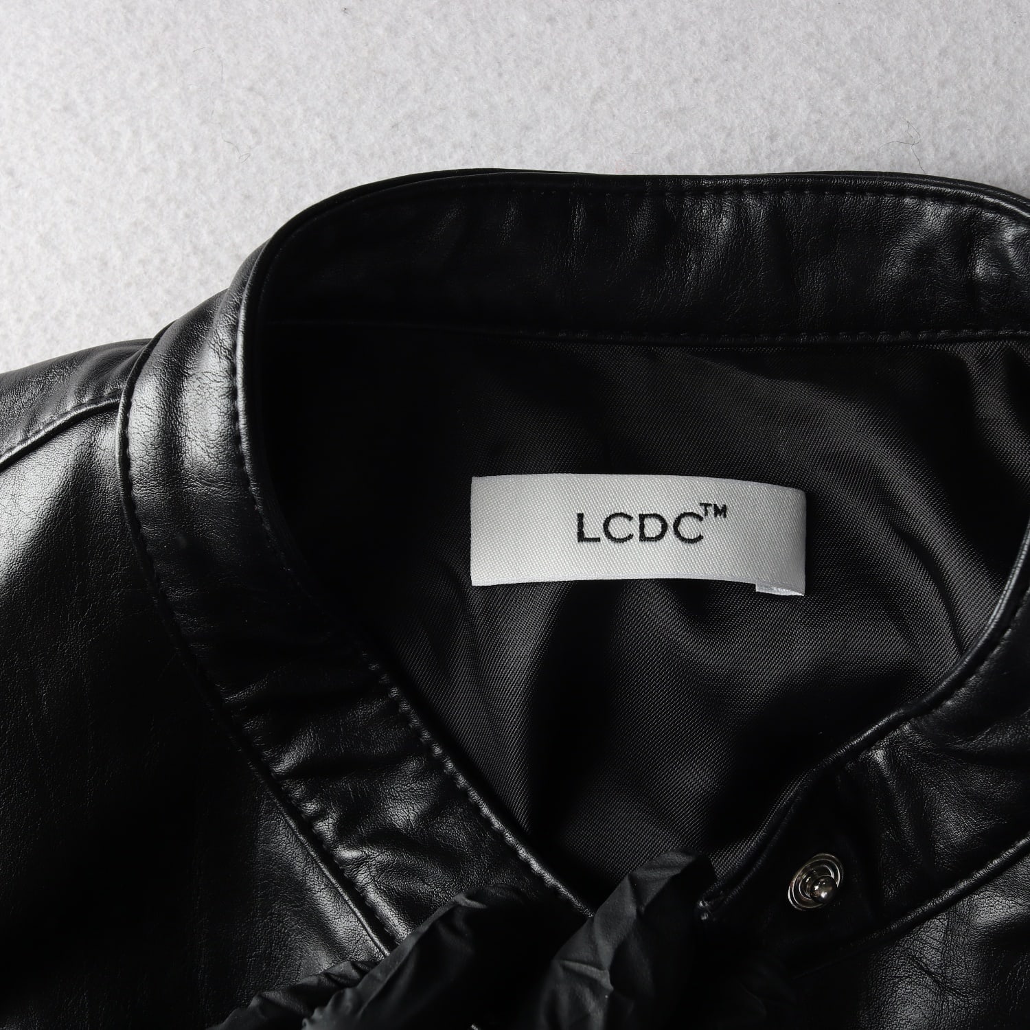 엘씨디씨 티엠 LCDC 23FW 크롭 레더 재킷 가죽 자켓 블랙 S 이미지 4