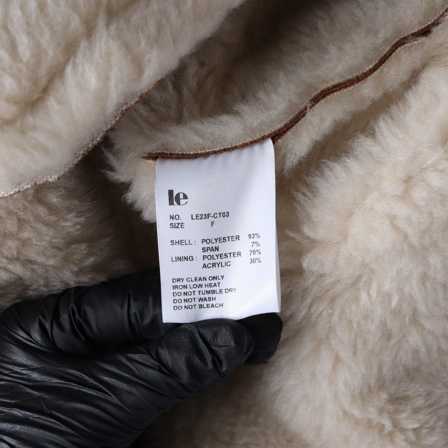 르 Le 시어링 하프 코트 퍼 무스탕 카멜 브라운 이미지 5