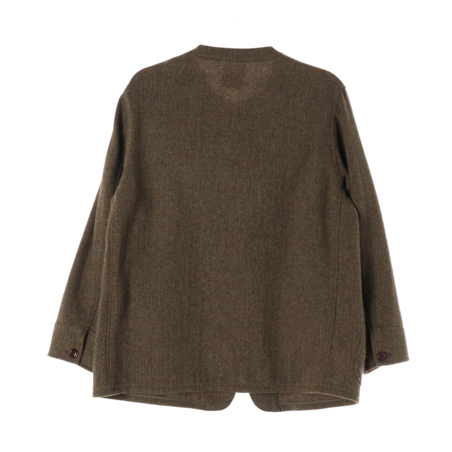 스튜디오 톰보이 울 알파카 100% 헤링본 라운드 재킷 코트 브라운  이미지 2