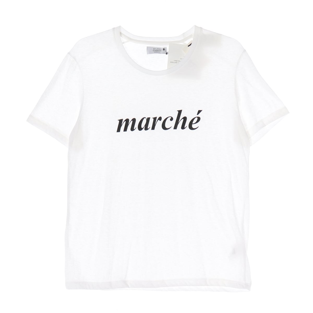 스튜디오 톰보이 marche 레터링 프린트 반팔 티셔츠 상세 이미지 1
