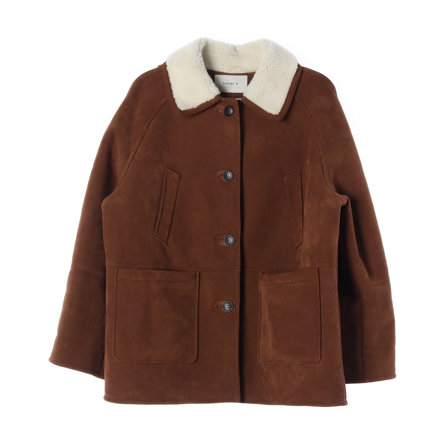 닐바이피 24FW 무스탕 하프 코트 브라운 L 이미지 1