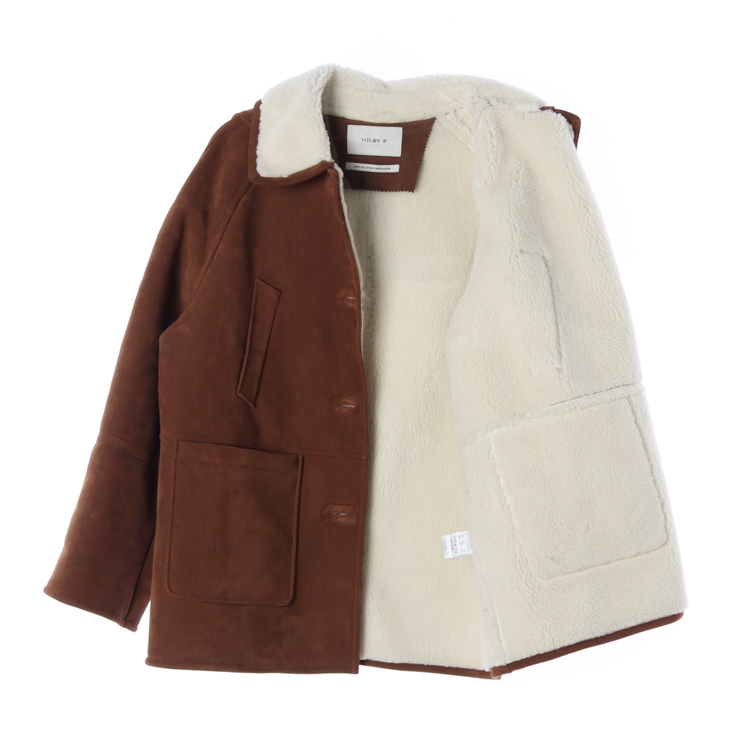 닐바이피 24FW 무스탕 하프 코트 브라운 L 이미지 2