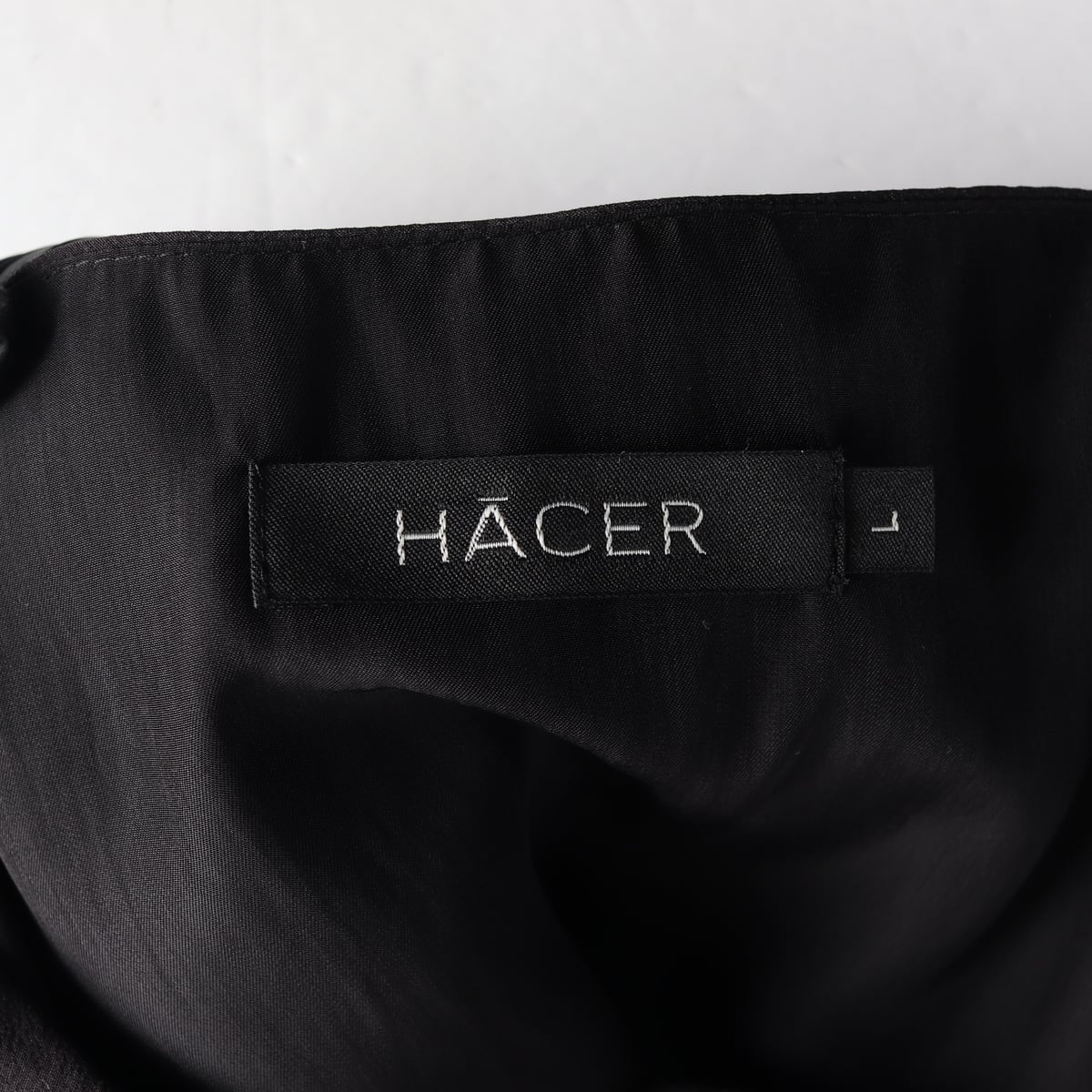 아쎄르 HACER 쉬폰 롱 스커트 치마 블랙 L 상세 이미지 3