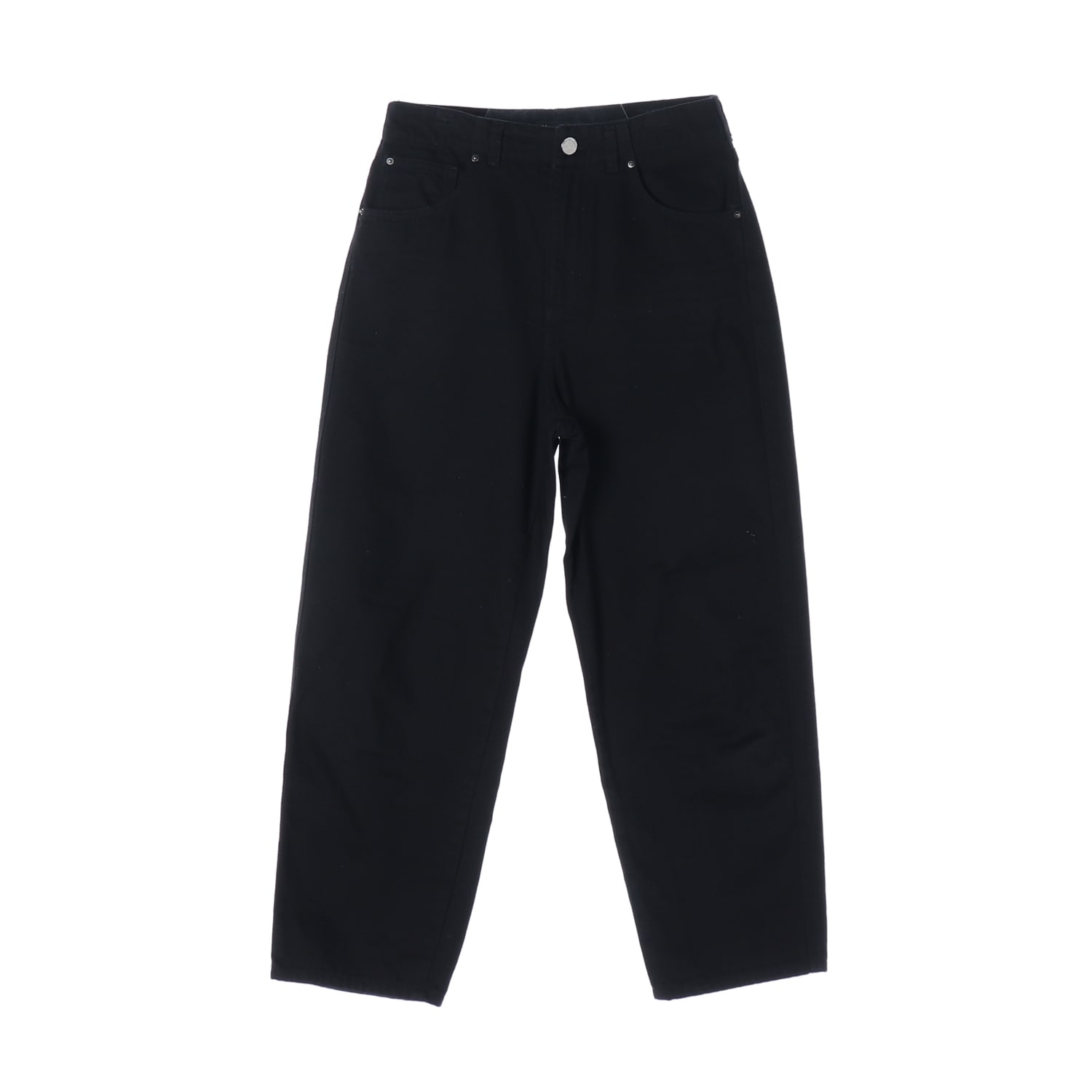 마시모두띠  블랙진 와이드 커브드 데님 팬츠 블랙 이미지 1