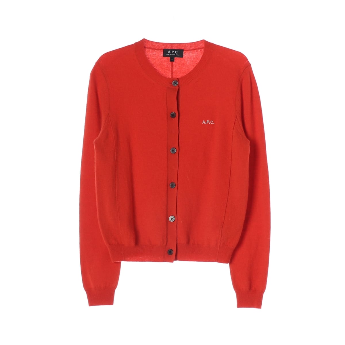 아페쎄 APC 21FW 울 캐시미어 100% 로고 라운드 가디건 레드 S 상세 이미지 1