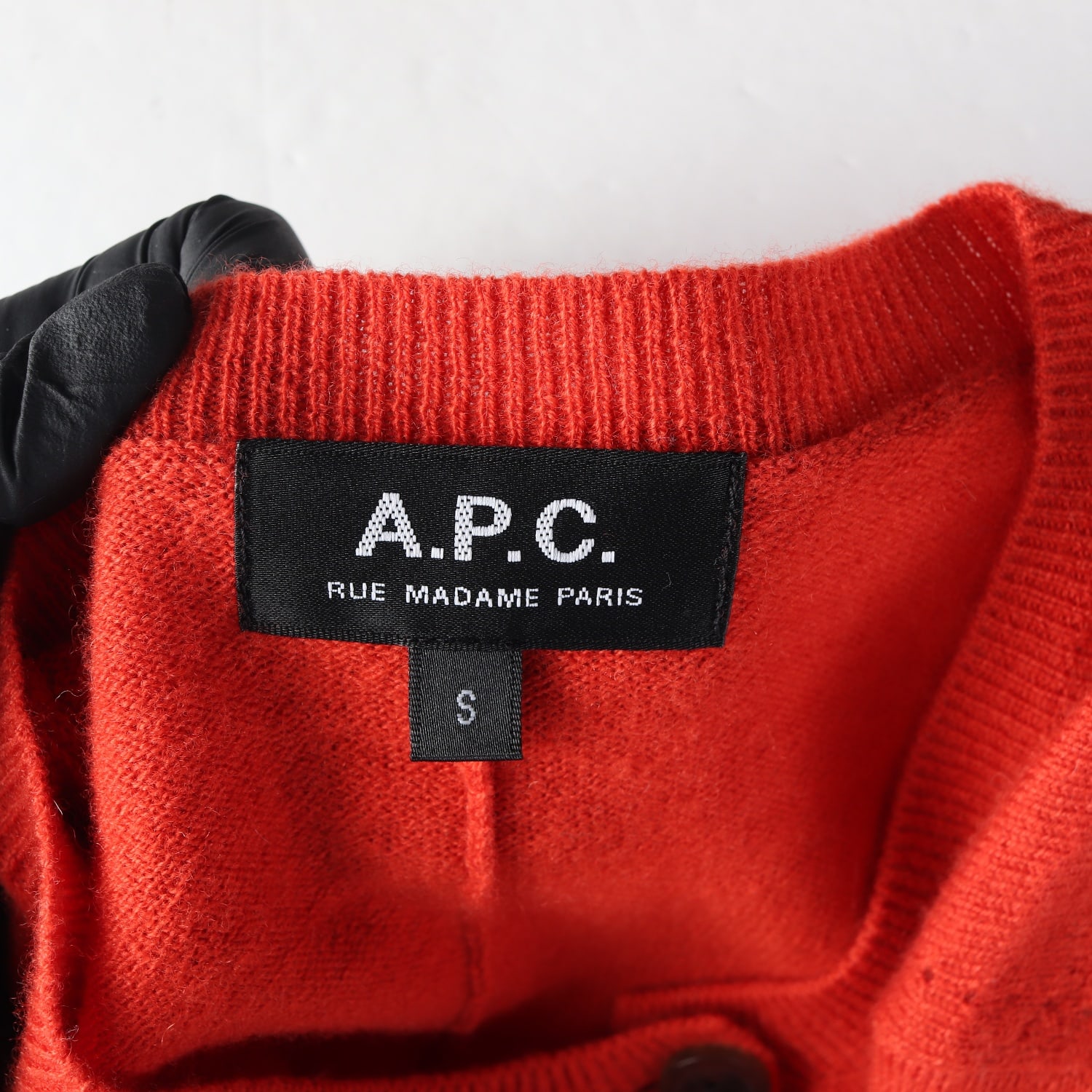 아페쎄 APC 21FW 울 캐시미어 100% 로고 라운드 가디건 레드 S 이미지 3
