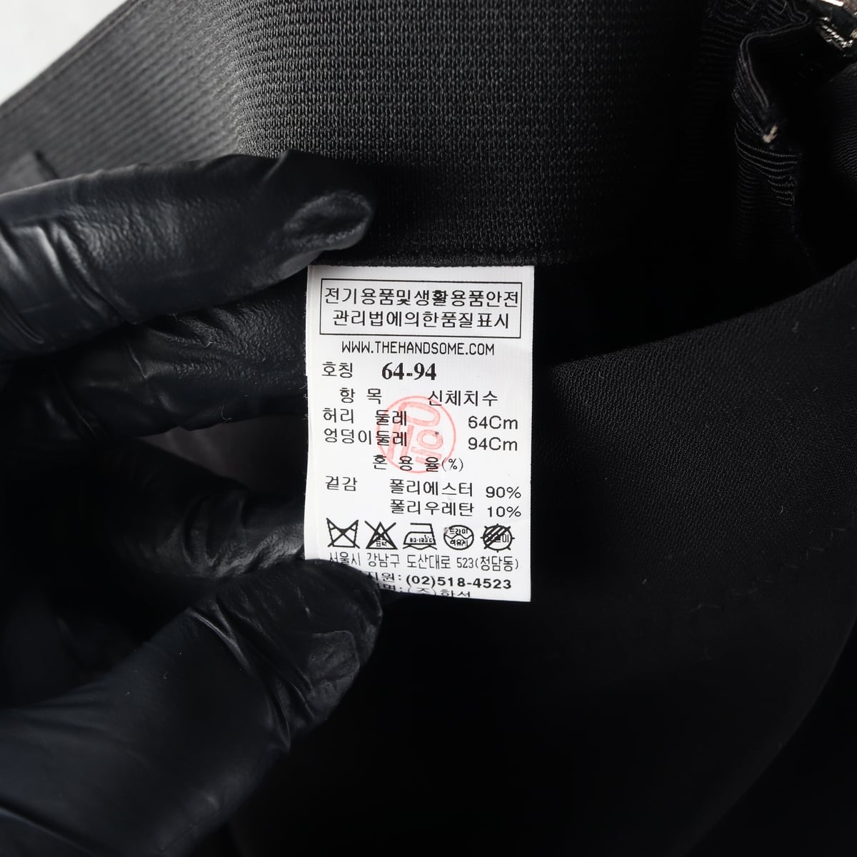 타임 와이드 플레어핏 뒷밴딩 슬랙스 팬츠 블랙  상세 이미지 4