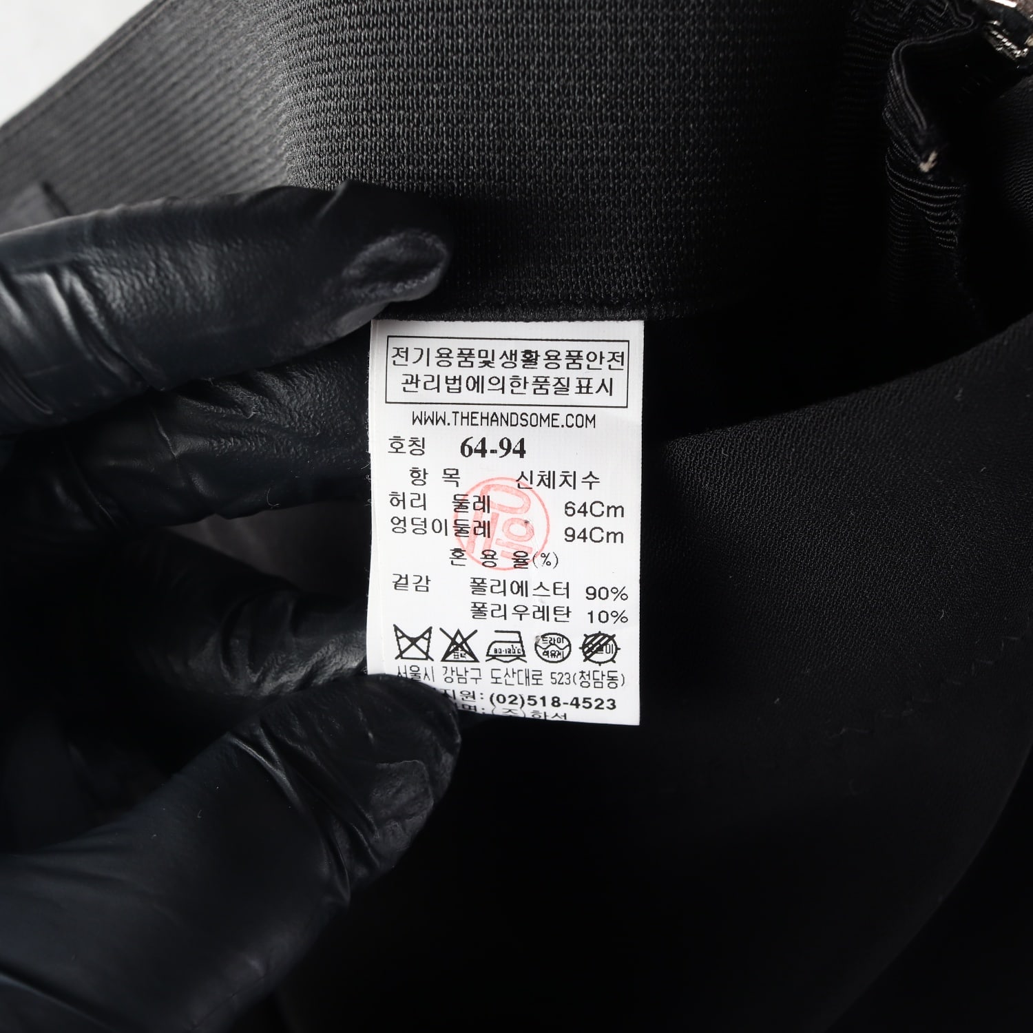 타임 와이드 플레어핏 뒷밴딩 슬랙스 팬츠 블랙  이미지 4