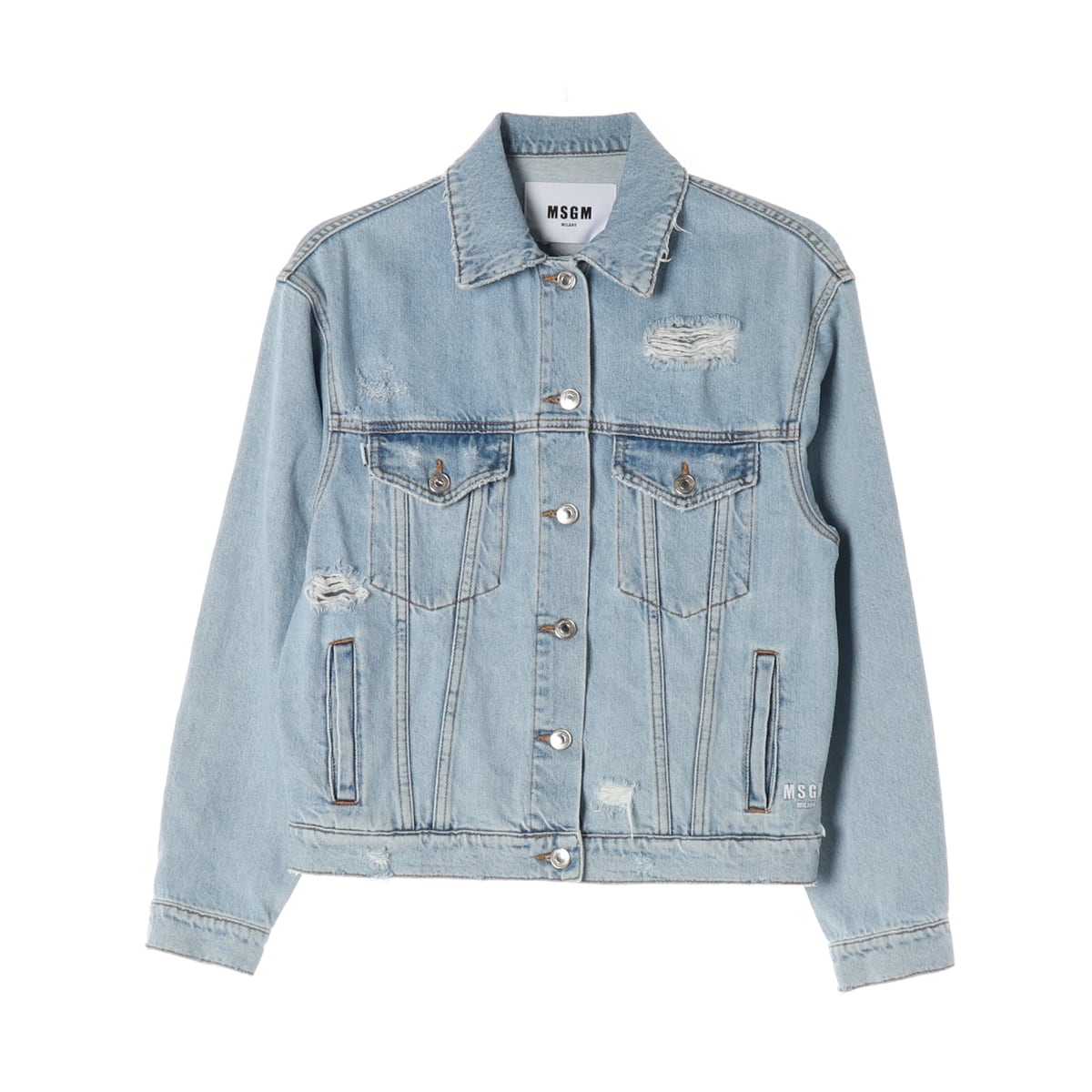 (새상품)엠에스지엠 MSGM 스프레이 프린팅 데미지 청자켓 데님 재킷  S 상세 이미지 1